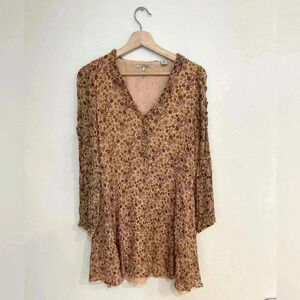 SCOTCH & SODA floral flowy ruffle mini dress size S sundress date night